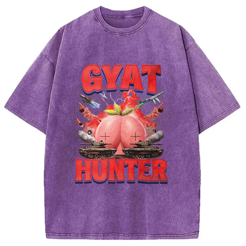 Modecanvas Gyat Hunter DTG Printing Washed T-Shirt