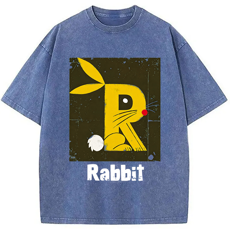 Modecanvas R is For Rabbit DTG Printing Washed T-Shirt