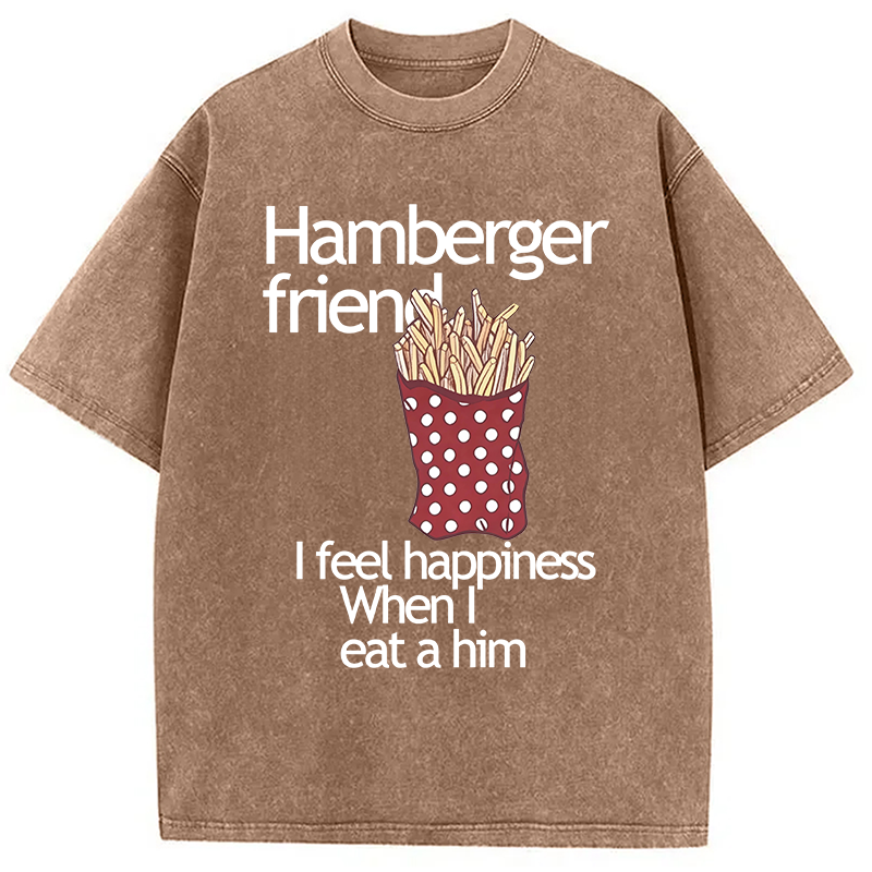 Modecanvas Hamberger Friend DTG Printing Washed T-Shirt