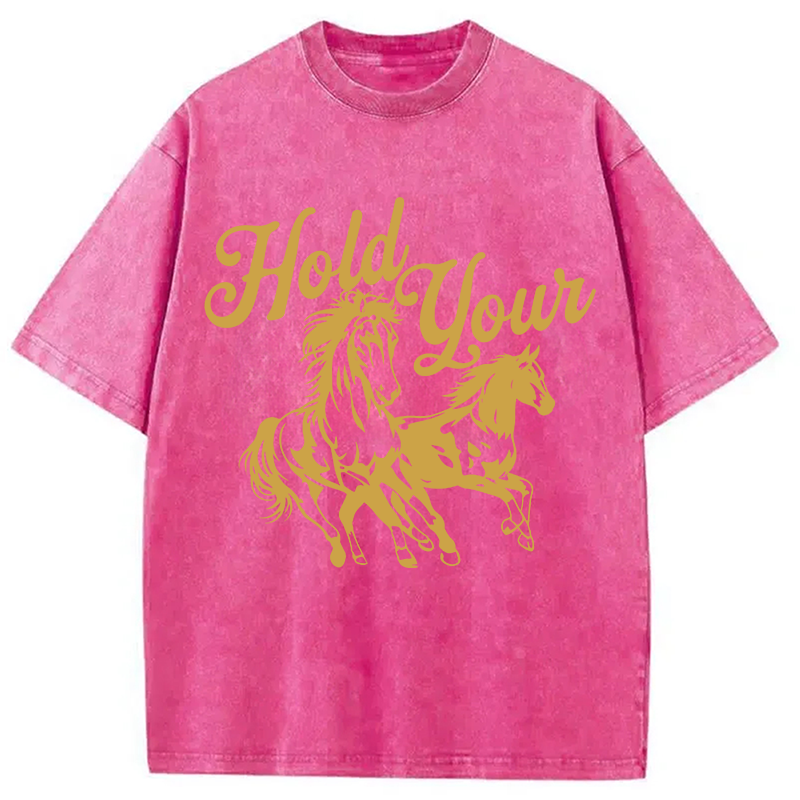 Modecanvas Hold Your Horses DTG Printing Washed T-Shirt