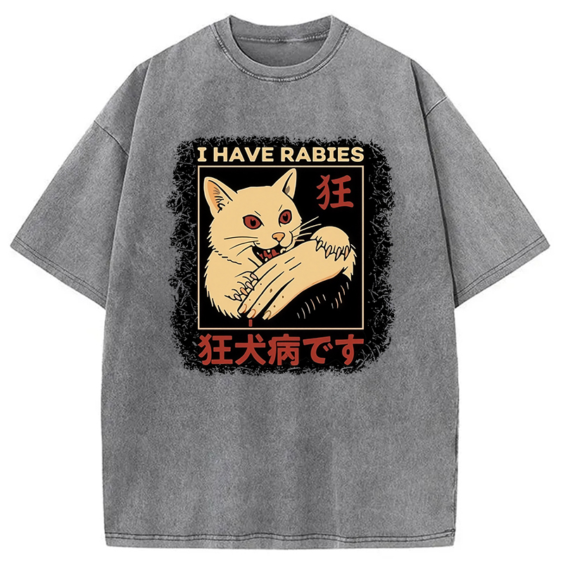 Modecanvas I Have Rabies Washed T-Shirt