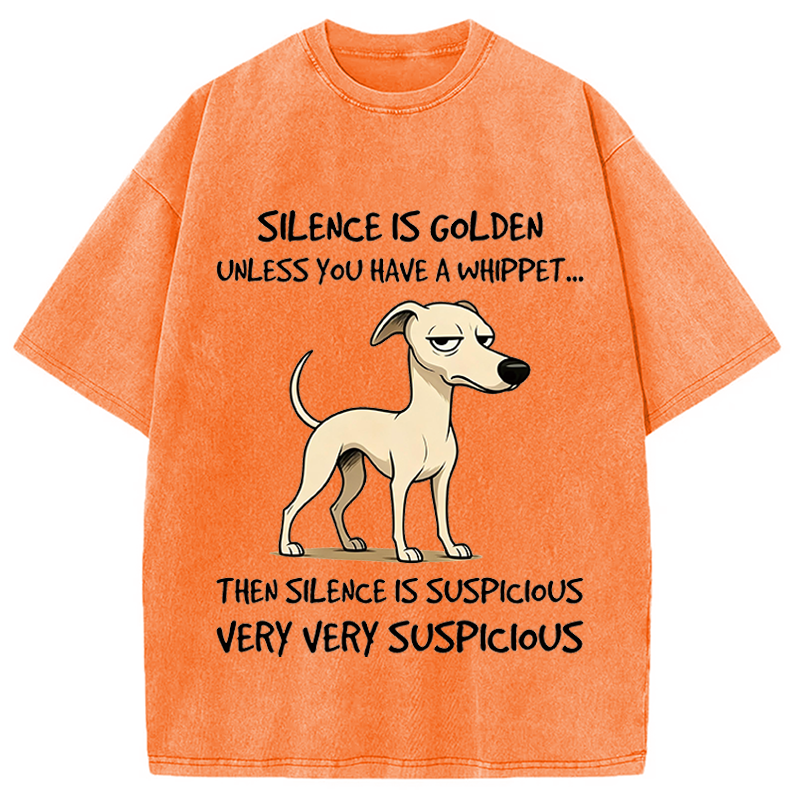 Modecanvas Silence is Golden DTG Printing Washed T-Shirt