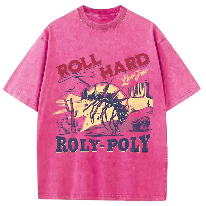 Modecanvas Roly Poly Cowboy Western DTG Printing Washed T-Shirt