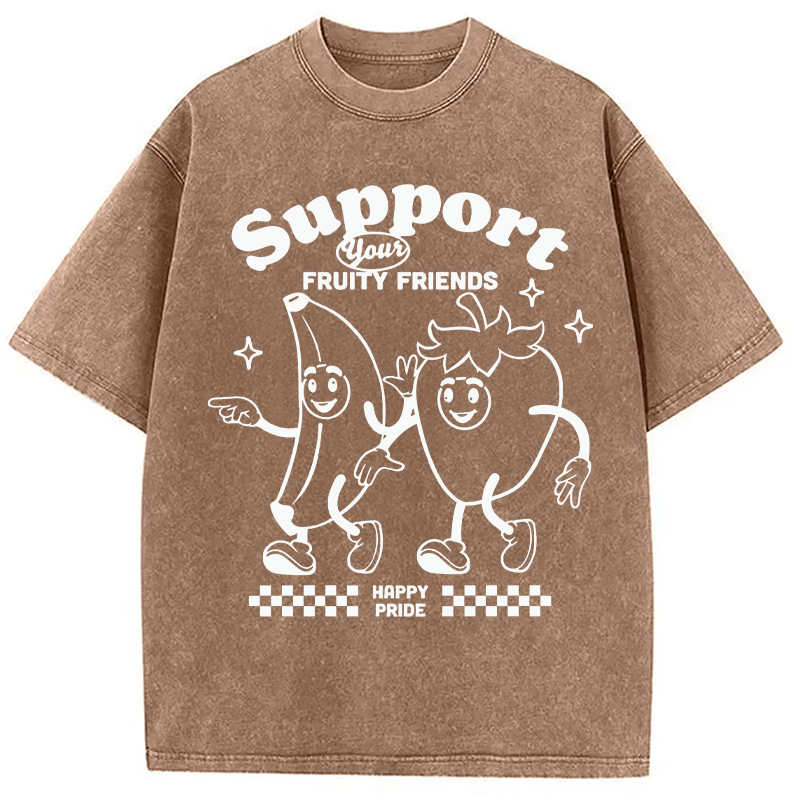 Modecanvas Support Your Fruity Friends DTG Printing Washed T-Shirt