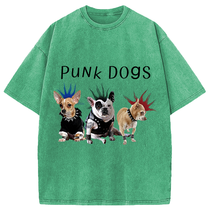 Modecanvas Punk Dogs DTG Printing Washed T-Shirt