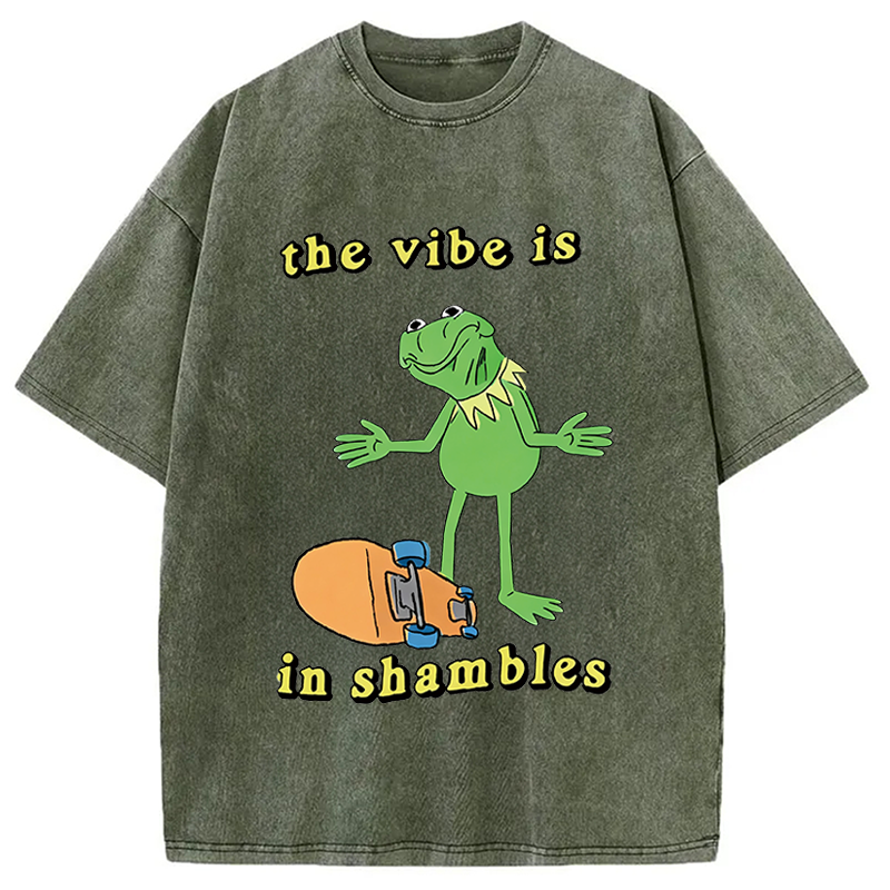 Modecanvas The Vibe Is In Shambles DTG Printing Washed T-Shirt