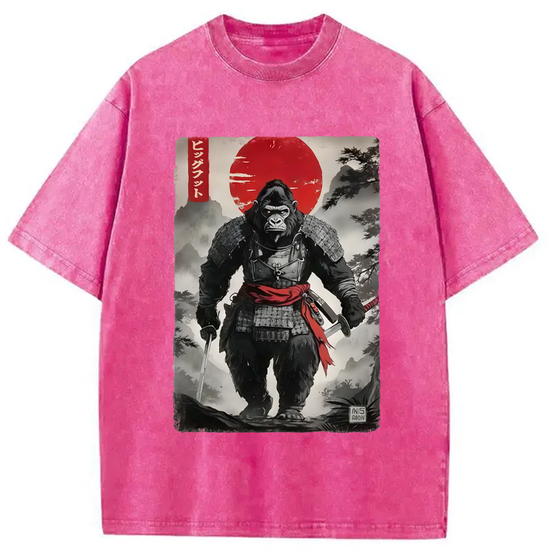 Modecanvas Retro Bigfoot Samurai Washed T-Shirt