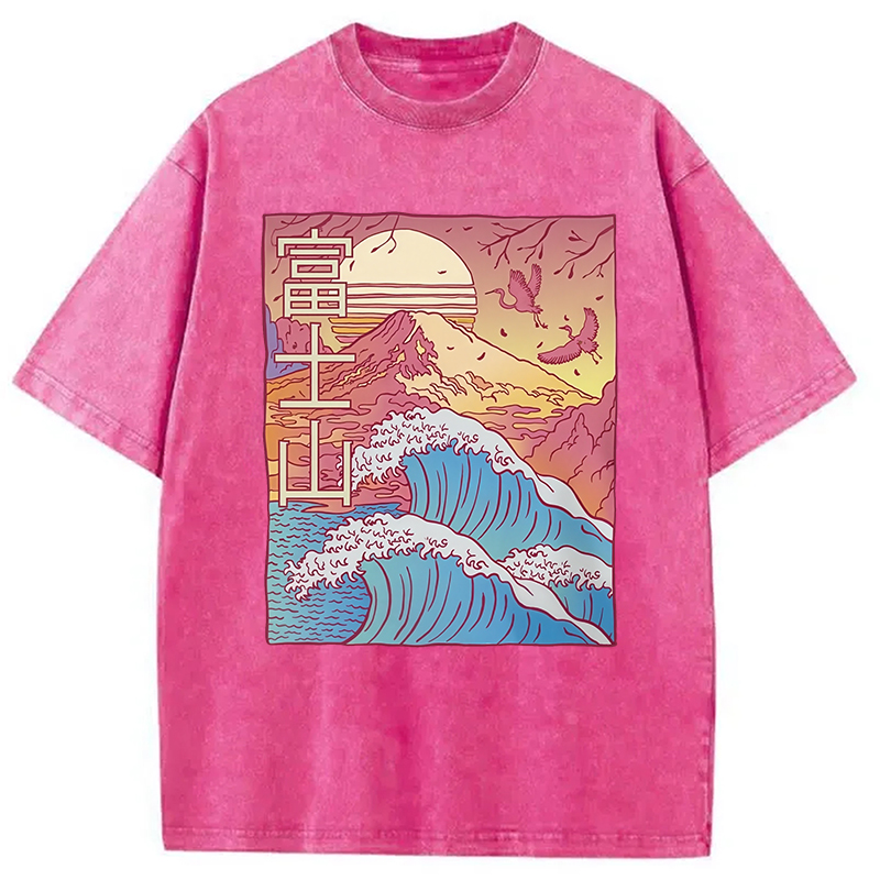 Modecanvas Japanese Fuji Wave Washed T-Shirt