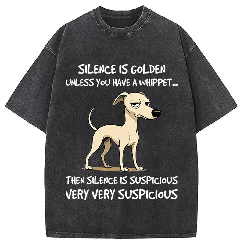 Modecanvas Silence is Golden DTG Printing Washed T-Shirt