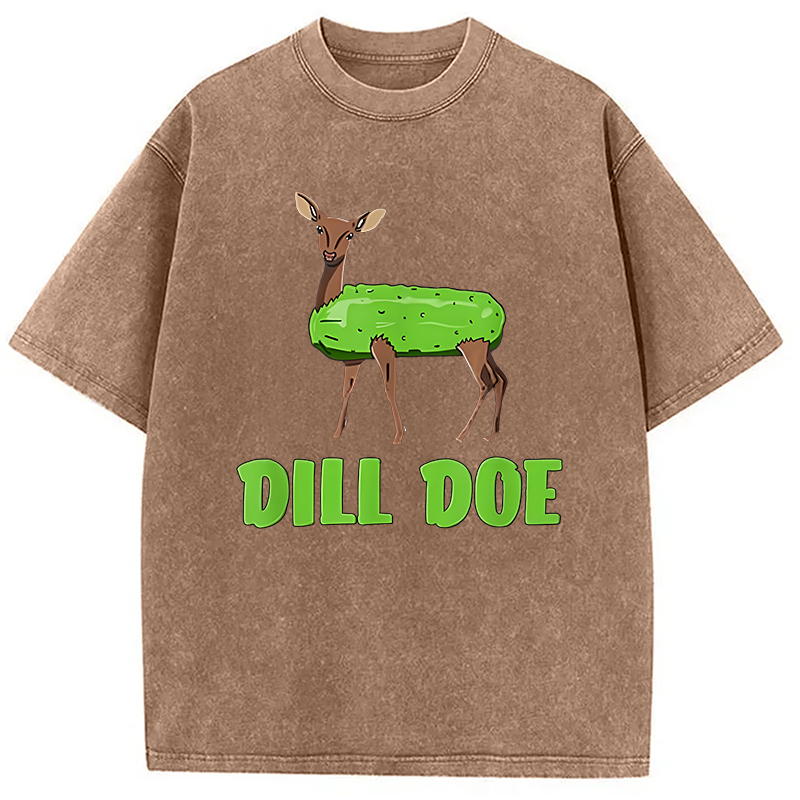 Modecanvas Funny Dill Doe Pun Washed T-Shirt