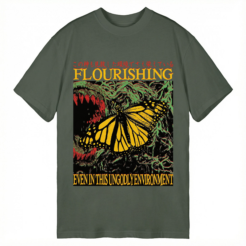 Modecanvas Flourishing Butterfly DTG Printing Classic T-Shirt-modecanvas