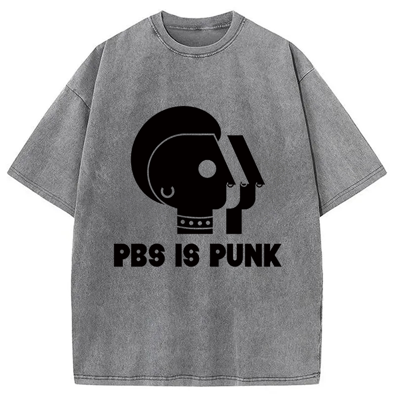 Modecanvas PBS Is Punk DTG Printing Washed T-Shirt