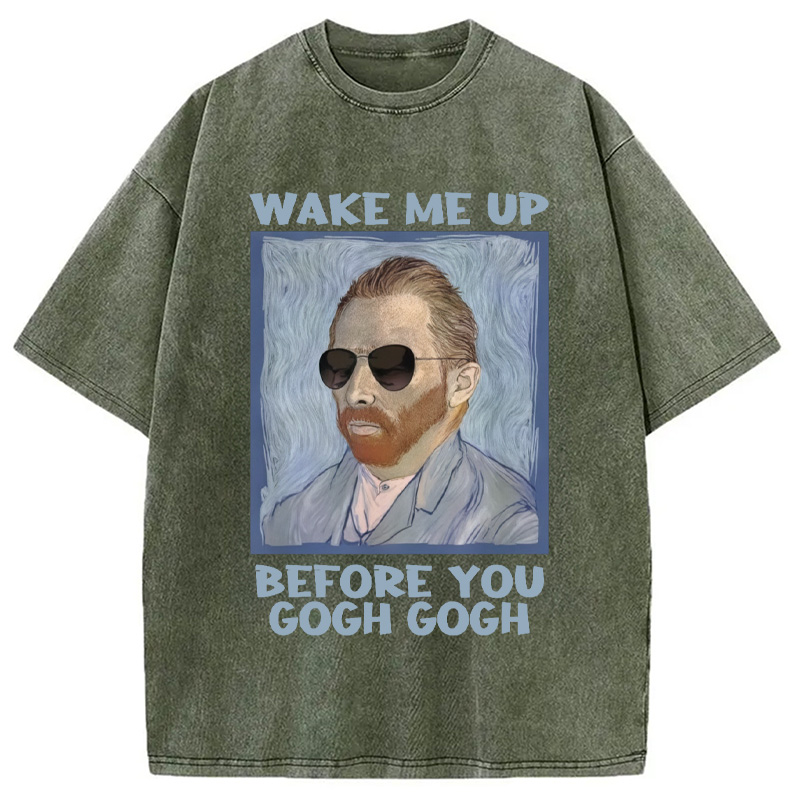 Modecanvas Artsy Van Gogh Meme Washed T-Shirt