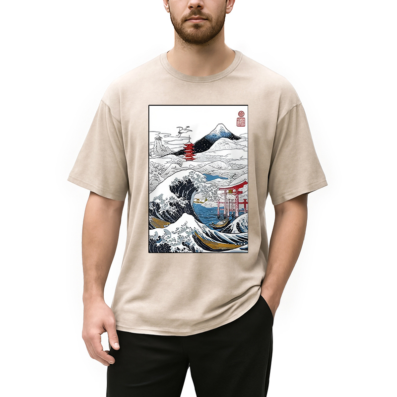 Modecanvas Snowy Japan Washed T-Shirt