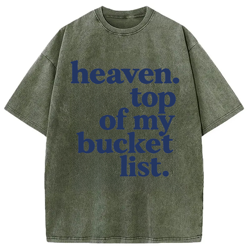 Modecanvas Heaven Bucket List DTG Printing Washed T-Shirt