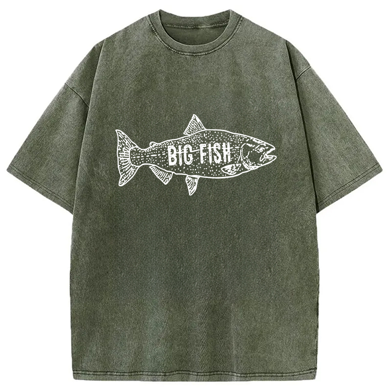 Modecanvas Big Fish DTG Printing Washed T-Shirt