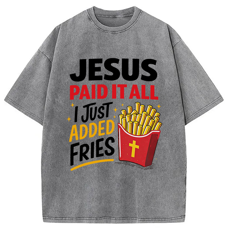 Modecanvas Jesus Paid It All DTG Printing Washed T-Shirt