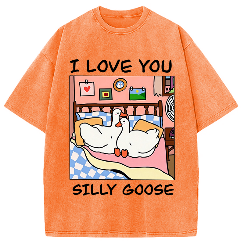 Modecanvas I Love You DTG Printing Washed T-Shirt