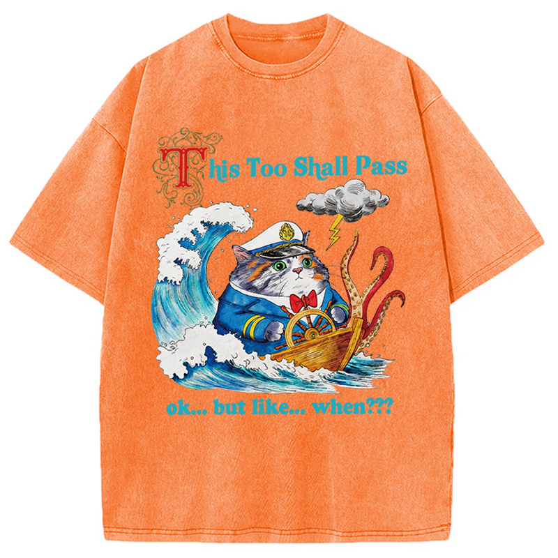 Modecanvas T His Too Shall Pass DTG Printing Washed T-Shirt