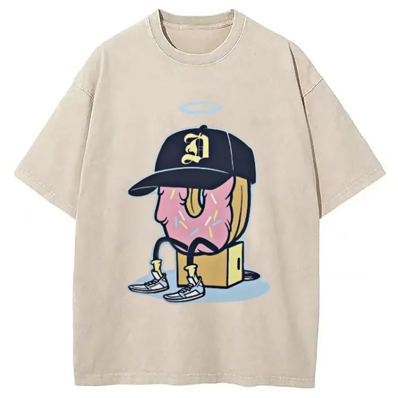 Modecanvas Dilla Donuts Hip Hop Washed T-Shirt