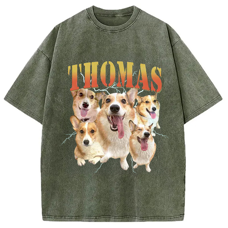 Modecanvas Funny Dog Meme Washed T-Shirt