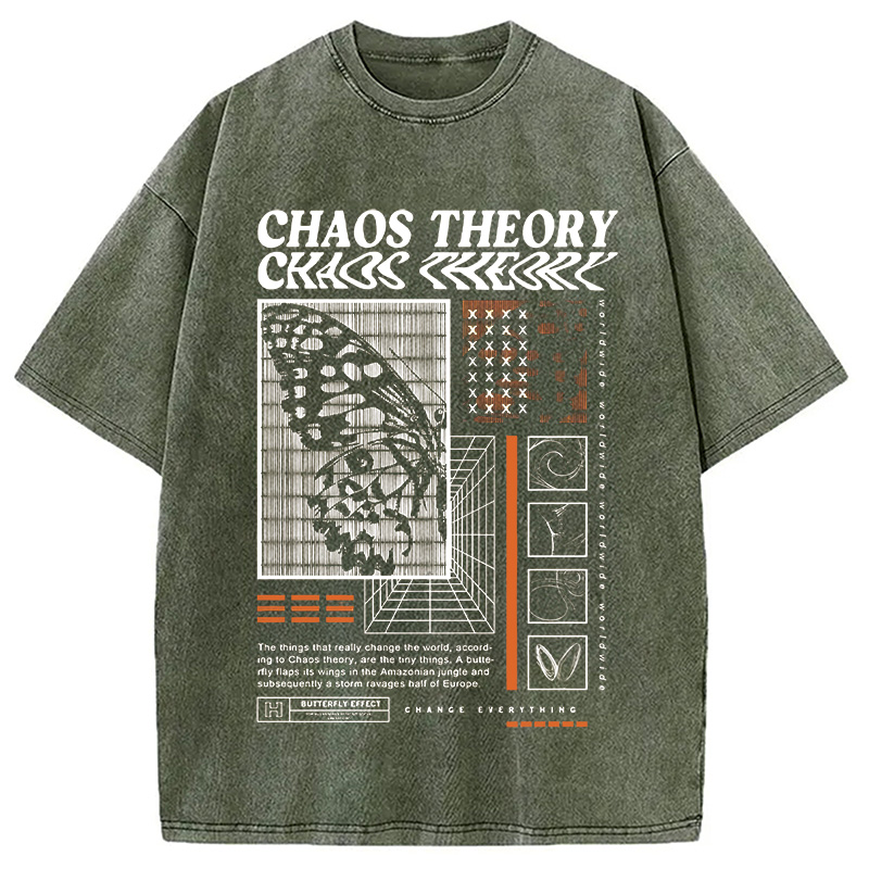 Modecanvas Chaos Theory DTG Printing Washed T-Shirt-modecanvas