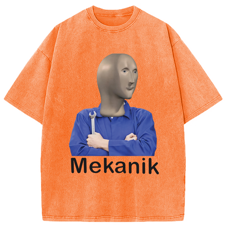 Modecanvas MEKANIK at Your Service DTG Printing Washed T-Shirt