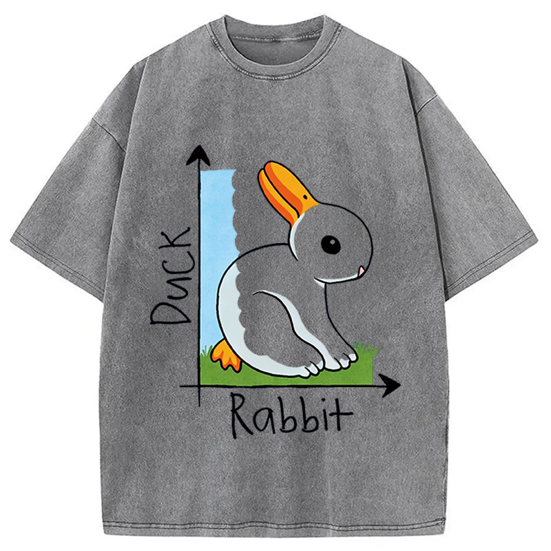 Modecanvas Duck Or Rabbit DTG Printing Washed T-Shirt