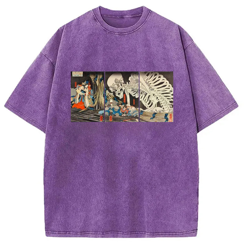 Modecanvas The Witch And The Skeleton Washed T-Shirt