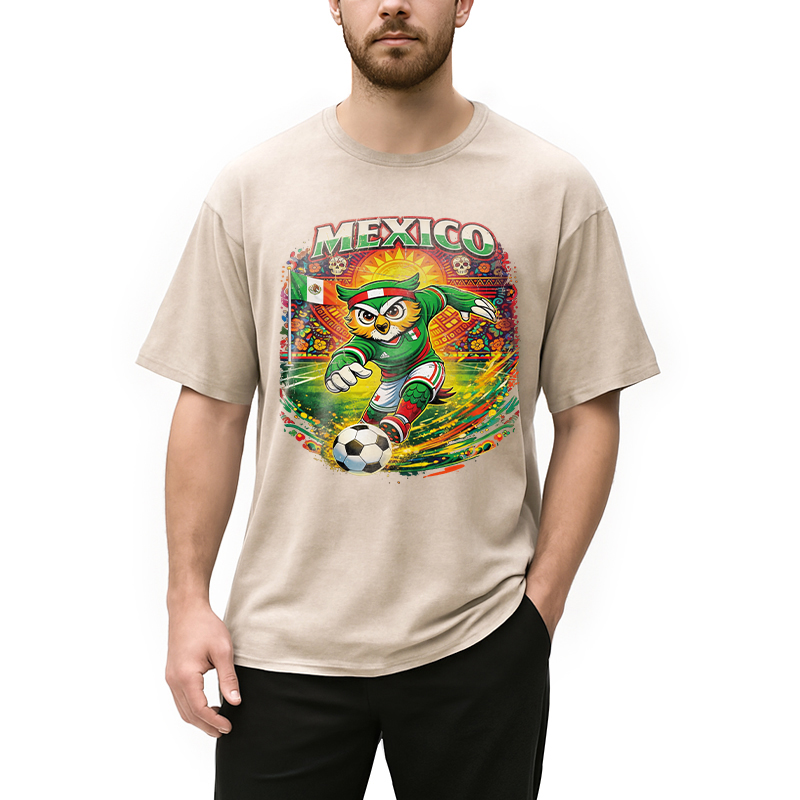 Modecanvas Mexico Soccer DTG Printing Washed T-Shirt
