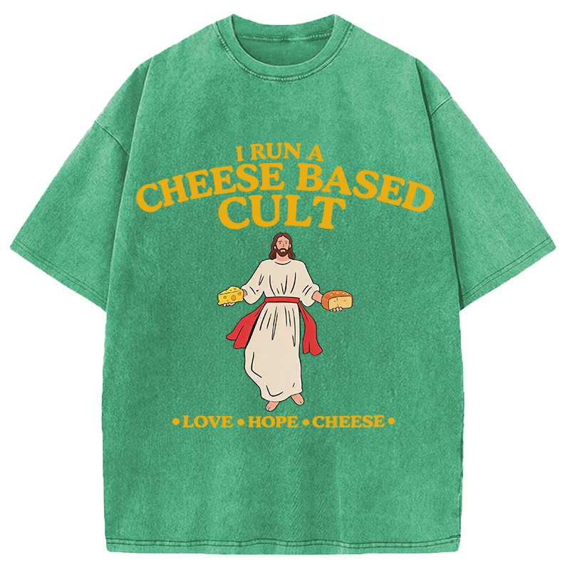 Modecanvas Cheese Cult DTG Printing Washed T-Shirt