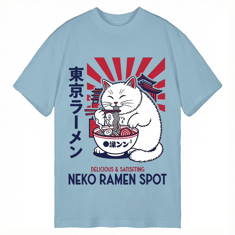 Modecanvas Neko Ramen Spot DTG Printing Classic T-Shirt-modecanvas