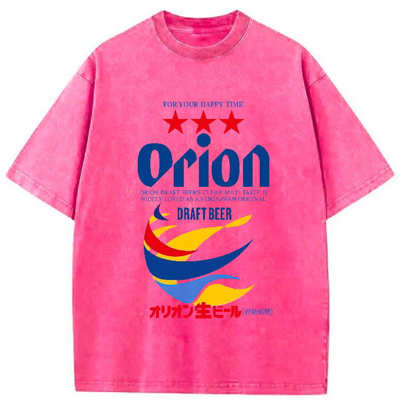 Modecanvas Orion Beer Vintage Japanese Washed T-Shirt-modecanvas