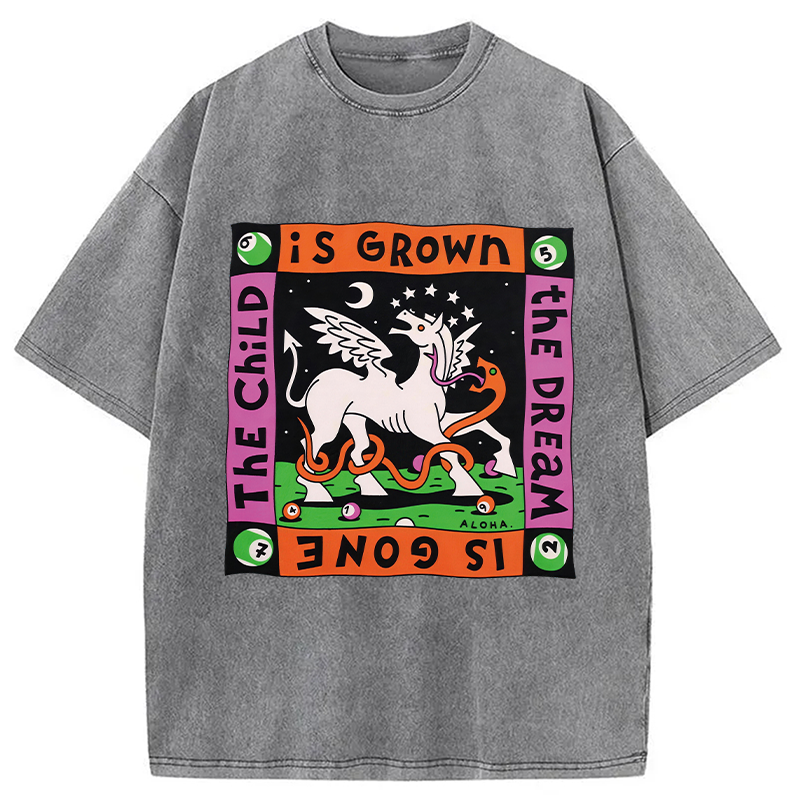 Modecanvas The Dream Is Gone The Child Is Grown DTG Printing Washed T-Shirt