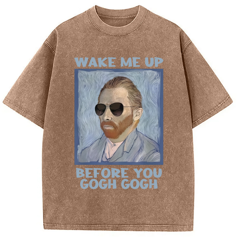 Modecanvas Artsy Van Gogh Meme Washed T-Shirt