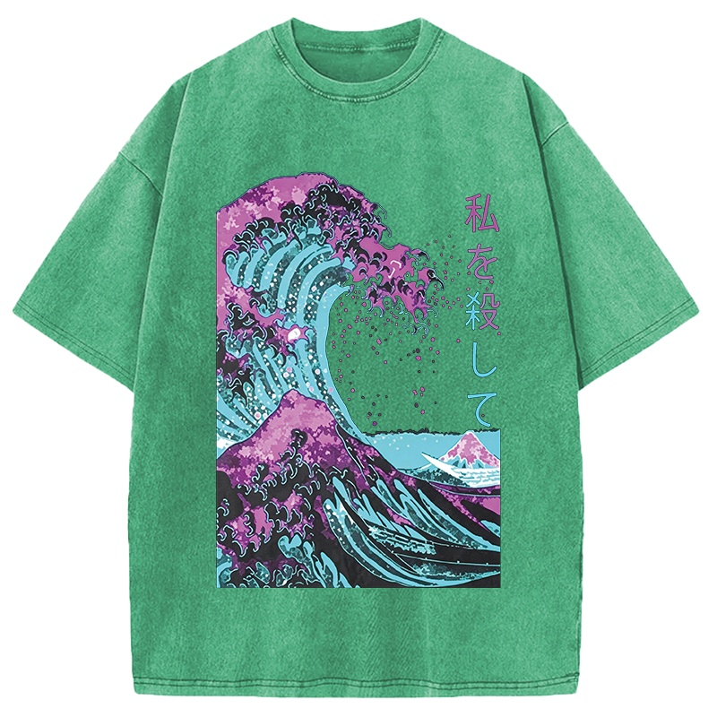 Modecanvas Ocean Kanagawa DTG Printing Washed T-Shirt