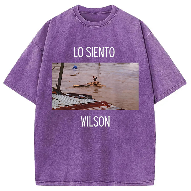 Modecanvas Wilson Chicken Meme DTG Printing Washed T-Shirt