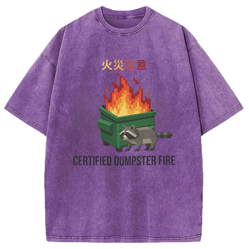 Modecanvas Certified Dumpster Fire Washed T-Shirt