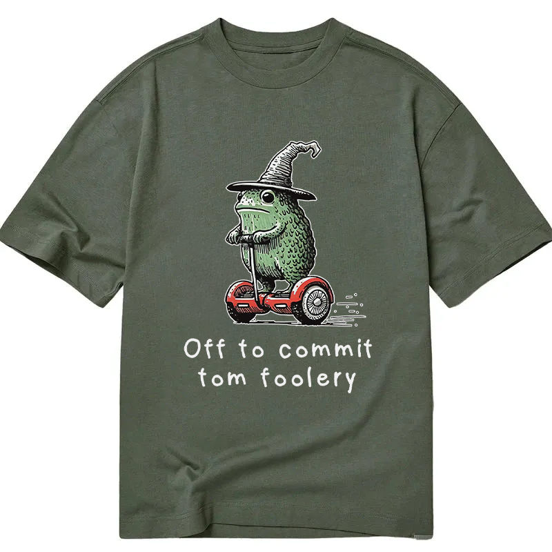 Modecanvas Frog Riding A Balance Scooter DTG Printing Classic T-Shirt-modecanvas