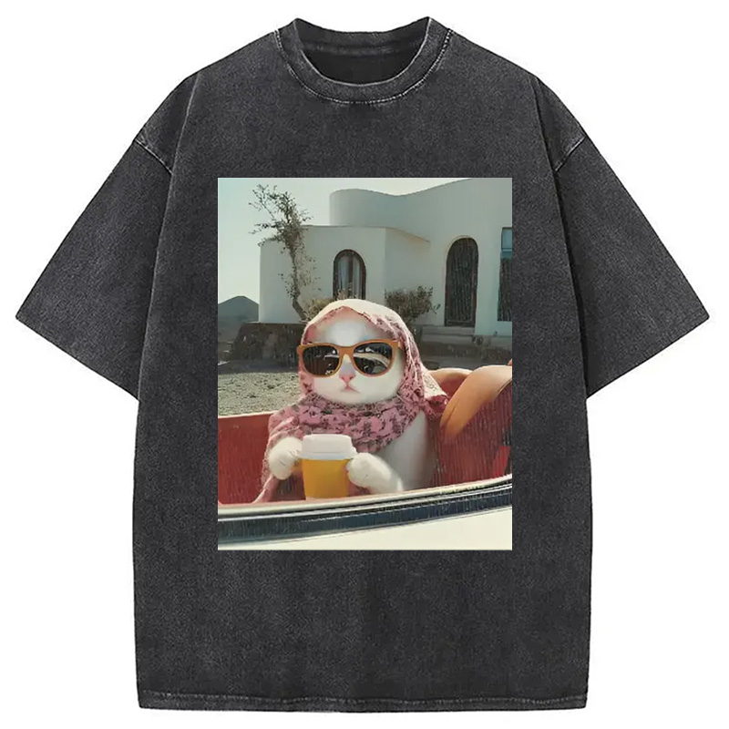 Modecanvas Just A Chill Girl Vintage Washed T-Shirt