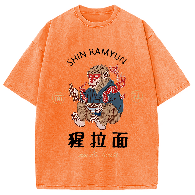 Modecanvas Shin Ramyun DTG Printing Washed T-Shirt