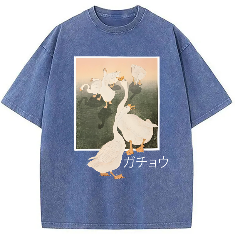 Modecanvas Goose Vintage Japanese Kanji Washed T-Shirt