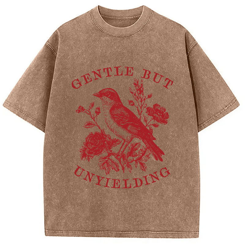 Modecanvas Gentle But Unyielding DTG Printing Washed T-Shirt-modecanvas