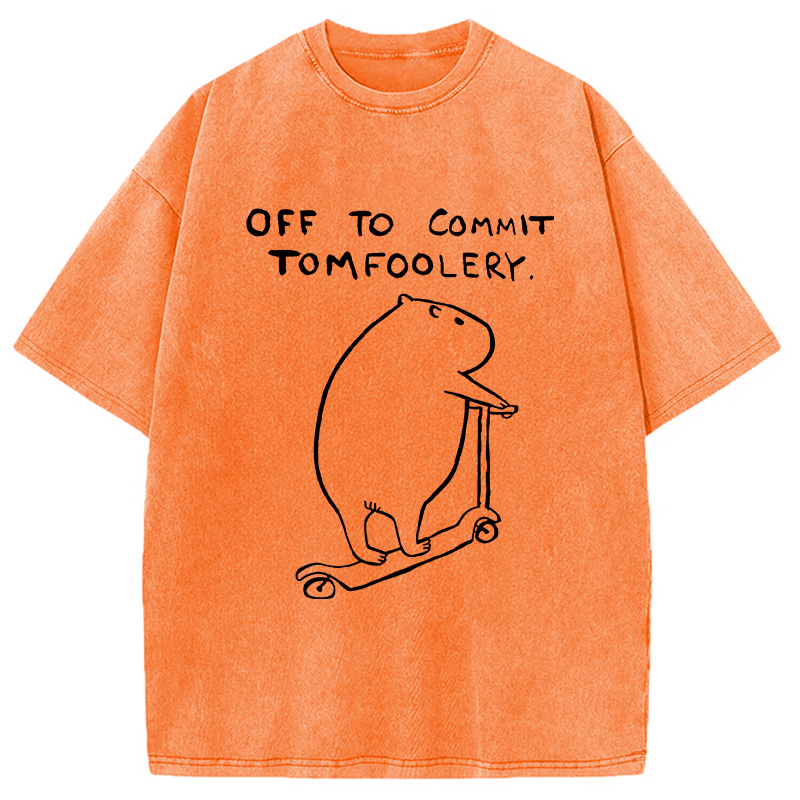 Modecanvas Capybara Is Ready Washed T-Shirt