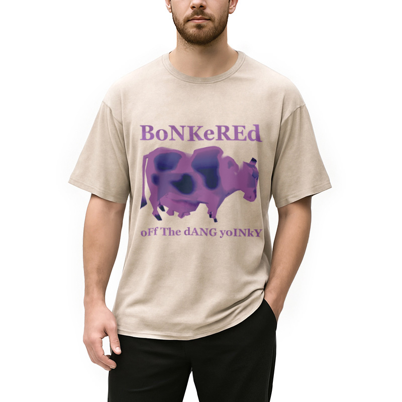 Modecanvas Bonkered Off The Dang Yoinky Meme Washed T-Shirt