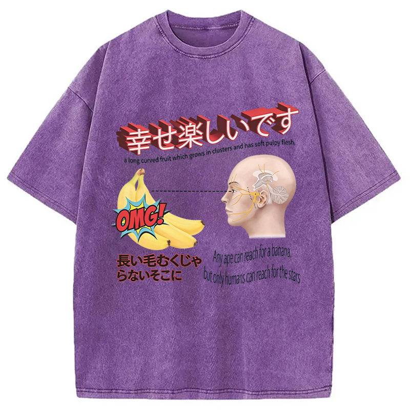 Modecanvas Japanese Absurd Meme DTG Printing Washed T-Shirt