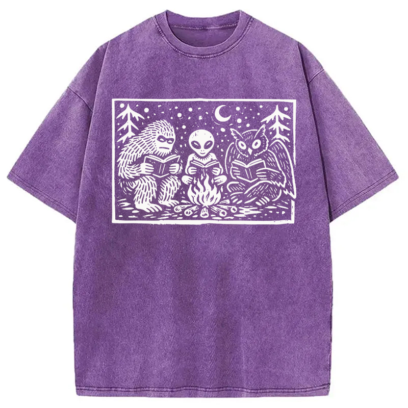 Modecanvas Cryptid Book Club DTG Printing Washed T-Shirt