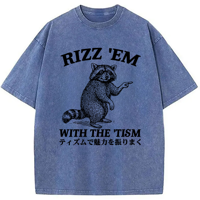 Modecanvas Funny Raccoon Charm Washed T-Shirt
