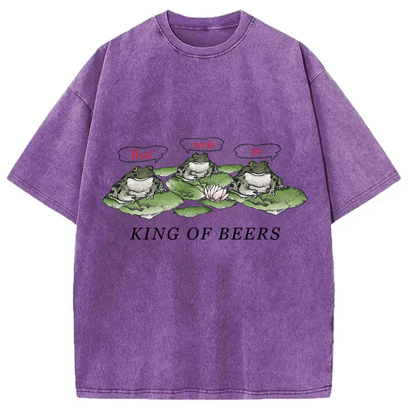 Modecanvas King Of Beers DTG Printing Washed T-Shirt