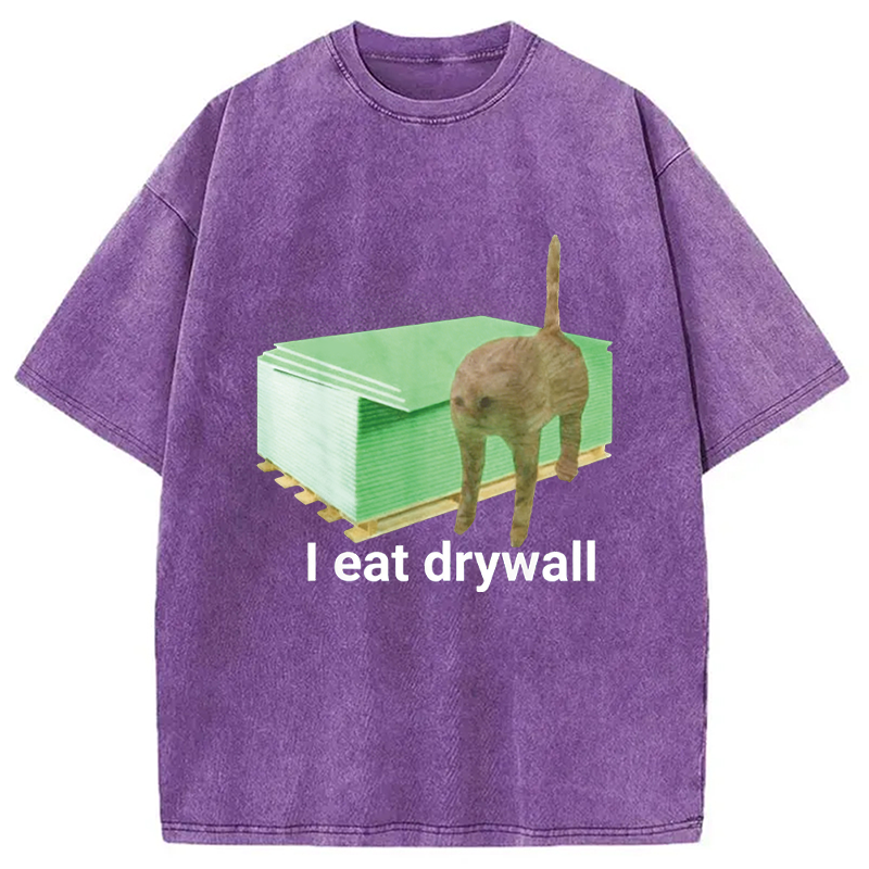 Modecanvas I Eat Drywall Cat Funny
Meme DTG Printing Washed T-Shirt